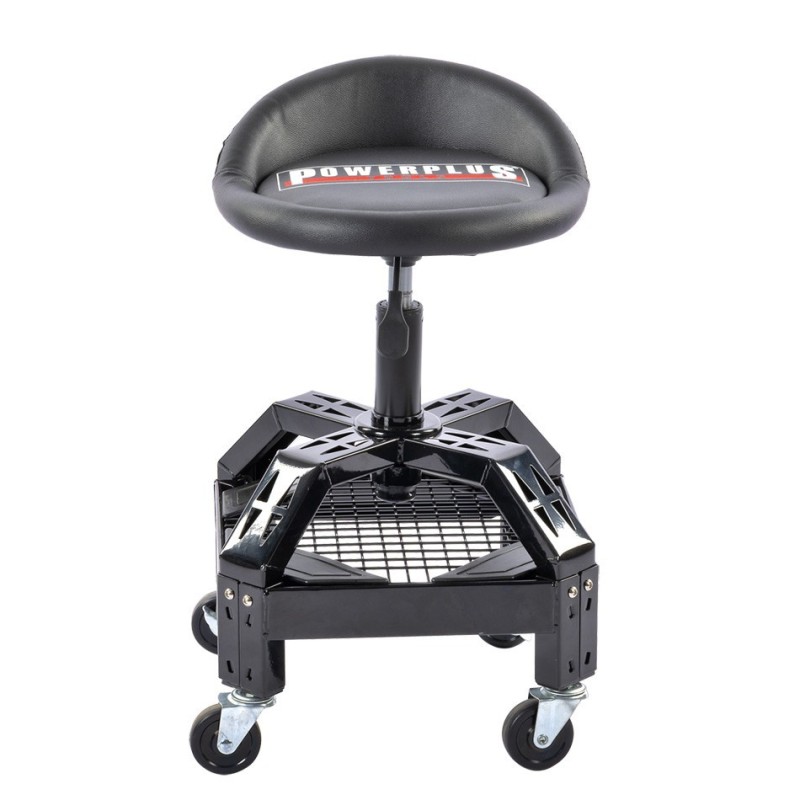 Werkplaatskruk op 4 wielen – verrijdbare garage kruk - in hoogte verstelbaar.