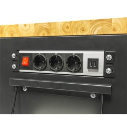 Verrijdbare werkbank – Gereedschapswagen 168 x 46 x 103 cm. met 220 V en USB Verrijdbare werkbank – Gereedschapswagen 168 x 46 x 103 cm. met 220 V en USB
