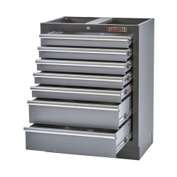 Werkbank set met hardhouten werkblad, gereedschapskast, gereedschapsbord matzwart - 17 laden - 272 x 46 x 94,5 / 199,5 cm