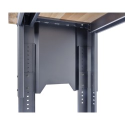 In hoogte verstelbare werkbank 200 cm. met lakschade