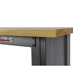 In hoogte verstelbare werkbank 200 cm. met lakschade