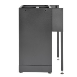 Gereedschapskasten set wandlengte 264 cm. tweedeurs lage kast, metaal omkleed werkblad, ladenblok, afvalbak, hoge kast, matzwart