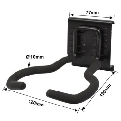 Wandhaak - ballenhouder 19 x 12 cm. voor rugbybal – voetbal – tuingereedschap – gereedschap ophangen