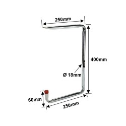 Stalen Plafondhaak – Plafondbeugel - ophangbeugel 400 x 250 x 250 x Ø 18 mm.