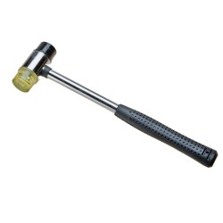 Hamer met verwisselbare kunststof koppen – uitdeukhamer met stalen steel.