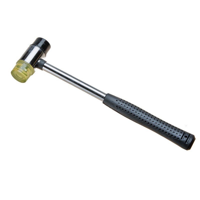 Hamer met verwisselbare kunststof koppen – uitdeukhamer met stalen steel.