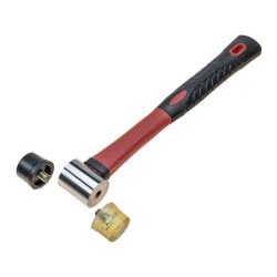 Hamer met verwisselbare kunststof koppen – uitdeukhamer met antislip fiberglas steel