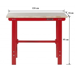 WERKBANK PP-T 0445 - 120 CM HARDHOUTEN BLAD