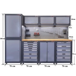 Werkplaatsinrichting Elite-Line – 287 cm. kastenwand voor werkplaats