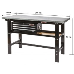 Werkbank zwart 150 cm online kopen. Webshop Powerplustools.nl