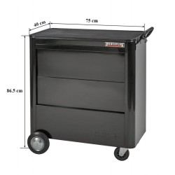 Gereedschapswagen zwart - 4 laden tweezijdig te openen