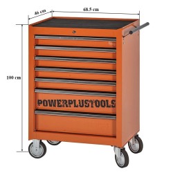 Gereedschapswagen oranje 7 laden leeg met quick lock