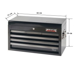 Gereedschapskist zwart 6 laden met quick lock