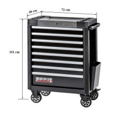 Professionele gereedschapswagenset zwart 12 laden