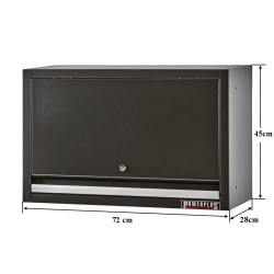 Wandkast / hangkast zwart met gasgeveerde klep 72 x 28 x 40 cm