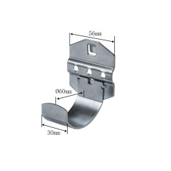 Gereedschapshaak halfrond 60 x 30 mm voor gereedschapsbord