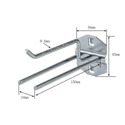 Gereedschapshaak voor ophangen van tangen aan gereedschapsbord