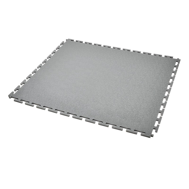 PVC kliktegel grijs 500 x 500 x 6 mm. Vloertegel voor industrieel gebruik - hamerslag anti slip profiel PVC kliktegel grijs 500 x 500 x 6 mm. Vloertegel voor industrieel gebruik - hamerslag anti slip profiel