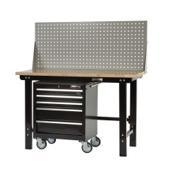 Werkbank met gereedschapswagen zwart online kopen. Webshop Powerplustools.nl