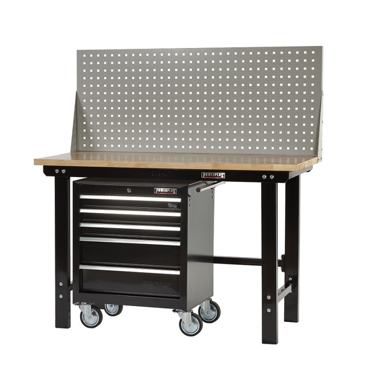Werkbank met gereedschapswagen zwart online kopen. Webshop Powerplustools.nl
