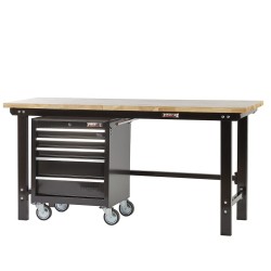 Werkbank met gereedschapswagen zwart online kopen. Webshop Powerplustools.nl