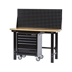 Werkbank met gereedschapswagen zwart online kopen. Webshop Powerplustools.nl