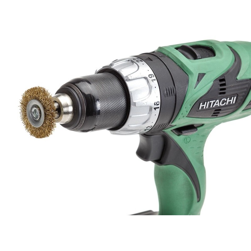 Staalborstel 38 mm op 6 mm stift met gegolfde staaldraad  / draadborstel / schuurborstel