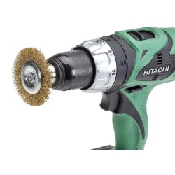 Set van 3 staalborstels: 50 / 63 en 75 mm op 6 mm stift met gegolfde staaldraad / draadborstel / schuurborstel