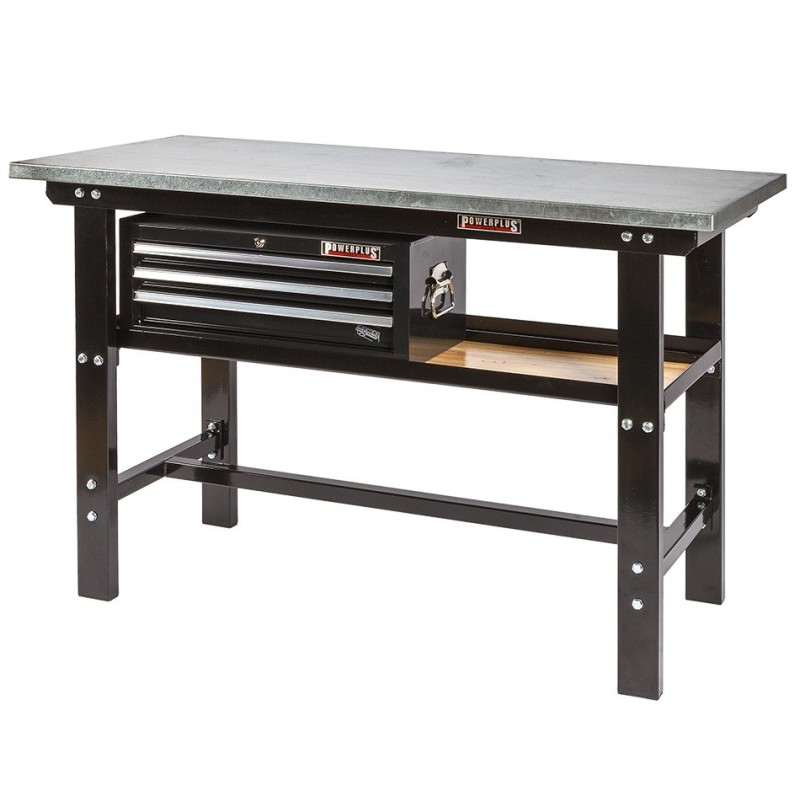 Werkbank zwart 150 cm online kopen. Webshop Powerplustools.nl