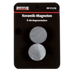 Set van 6 stuks schijfmagneten 25 mm / keramische Ferriet magneten