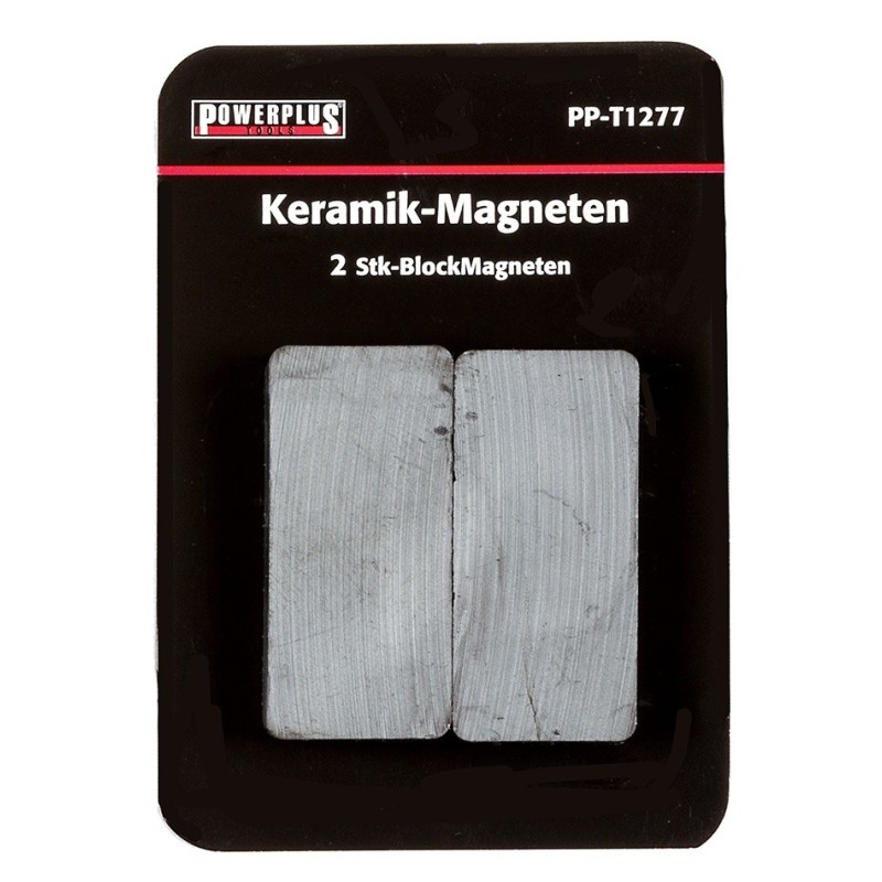 Set van 2 stuks blokmagneten 47 mm lang  / keramische Ferriet magneten 