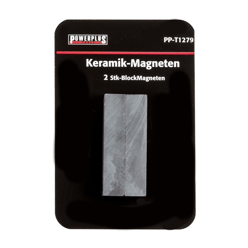 Set van 2 stuks blokmagneten 46 mm lang  / keramische Ferriet magneten 