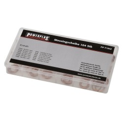 Assortiment 110 sluitringen messing - messing ringen set - messing sluitring