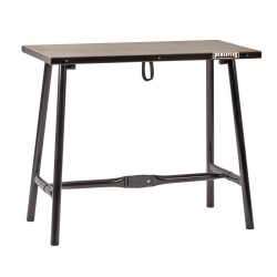 Inklapbare werkbank zwart 100 cm met houten werkblad