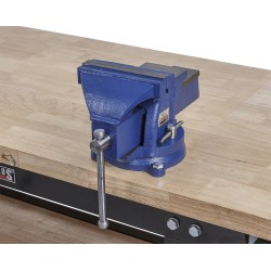 Bankschroef 150 mm. draaibare uitvoering met aambeeld