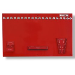 Gereedschapsbord rood 100 x 61 cm inclusief magnetische haken en houders - Gereedschapbord.