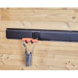 Metalen strip 60 x 10 x 1.8 cm  tuingereedschap ophangen - opbergen - opbergsysteem - ophangsysteem  aan de muur.