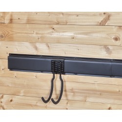 Metalen strip 60 x 10 x 1.8 cm  tuingereedschap ophangen - opbergen - opbergsysteem - ophangsysteem  aan de muur.