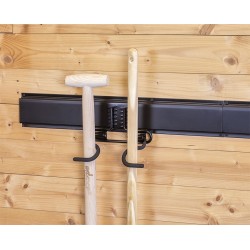 Metalen strip 60 x 10 x 1.8 cm  tuingereedschap ophangen - opbergen - opbergsysteem - ophangsysteem  aan de muur.