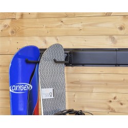 Dubbele wandhaak 20 x 6 cm. tuingereedschap ophangen - opbergen - opbergsysteem - ophangsysteem  aan de muur.