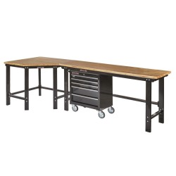 Werkbank met gereedschapswagen zwart online kopen. Webshop Powerplustools.nl