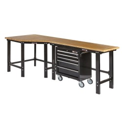 Werkbank met gereedschapswagen zwart online kopen. Webshop Powerplustools.nl