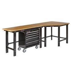 Werkbank met gereedschapswagen zwart online kopen. Webshop Powerplustools.nl