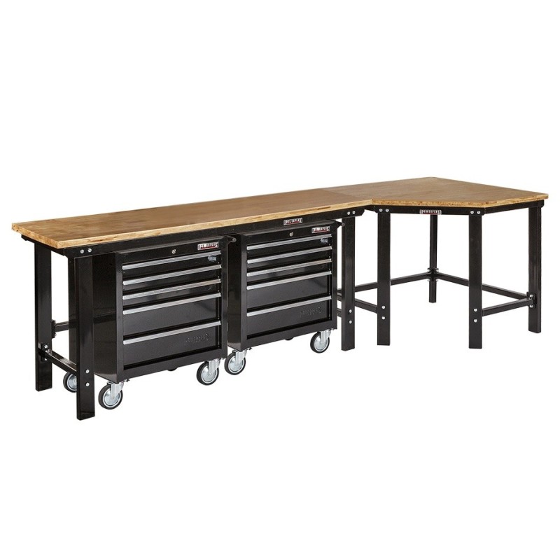 Werkbank met gereedschapswagen zwart online kopen. Webshop Powerplustools.nl
