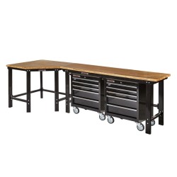 Werkbank met gereedschapswagen zwart online kopen. Webshop Powerplustools.nl