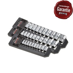 Engelse doppenset 30 delen 1/4, 3/8 en 1/2" opname