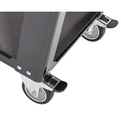 Gelagerd kunststof zwenkwiel Ø 100 x 31 mm met rem.