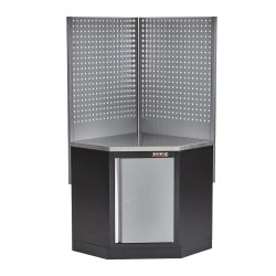 Met metaal omkleed werkblad 86,5 x 86,5 x 3,6 cm voor hoekstuk garageserie