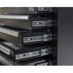 Gereedschapswagen zwart met 6 gevulde laden - foam mat