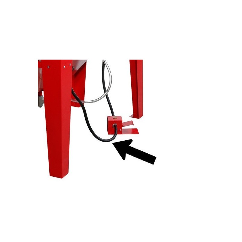 Lucht doorvoerslang tussen voetpedaal en drukmeter van cabine PP-T 0008